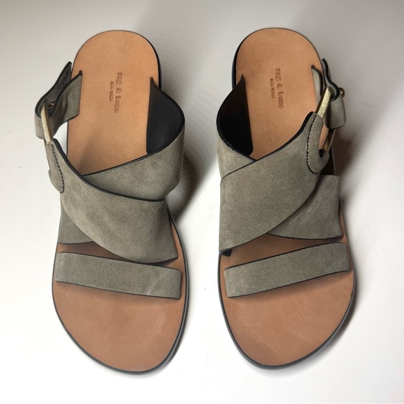 Rag & Bone Women’s August Mule Olive Green Heeled Sandals Size- 7.5 - Picture 2 of 11